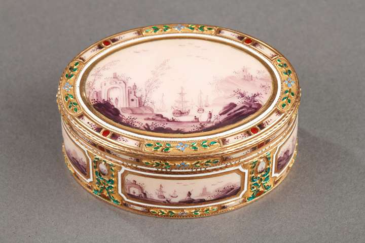 ENAMEL AND GOLD BOX